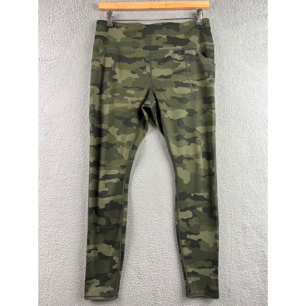 Duluth Trading Co Womens Camo Pockets Leggings Green Camouflage Large